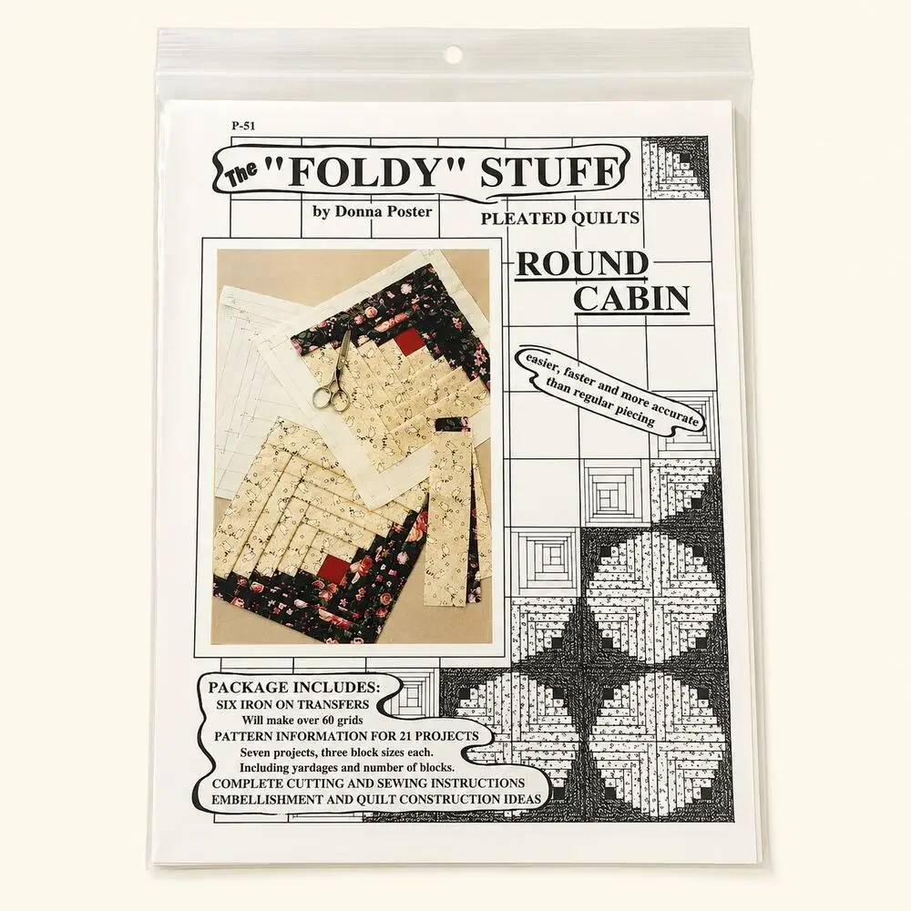 The Foldy Stuff Pleated Quilt Patterns Donna Poster Lot 4 Log Cabin Fan Chevron